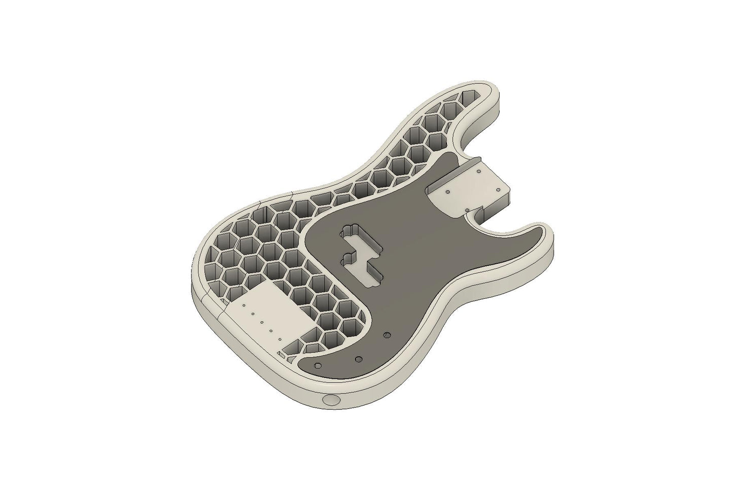 Honeycomb Fender Precision bass guitar body for 3D printing