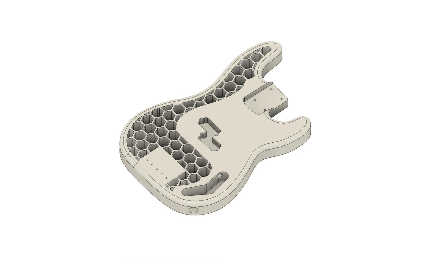 Honeycomb Fender Precision bass guitar body for 3D printing