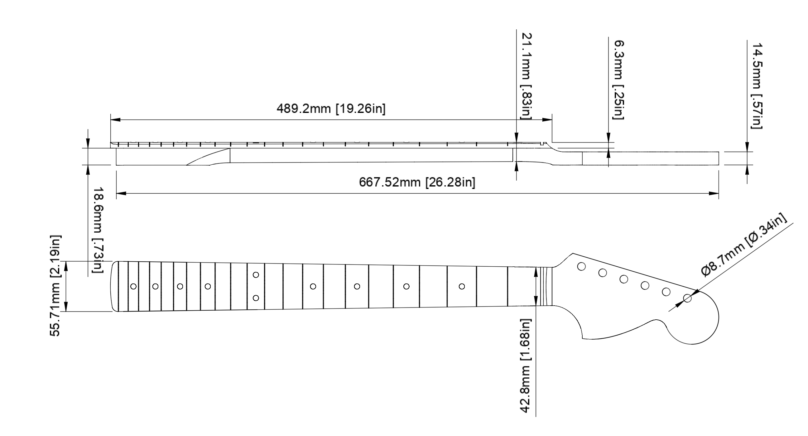 Stratocaster CBS Style Neck