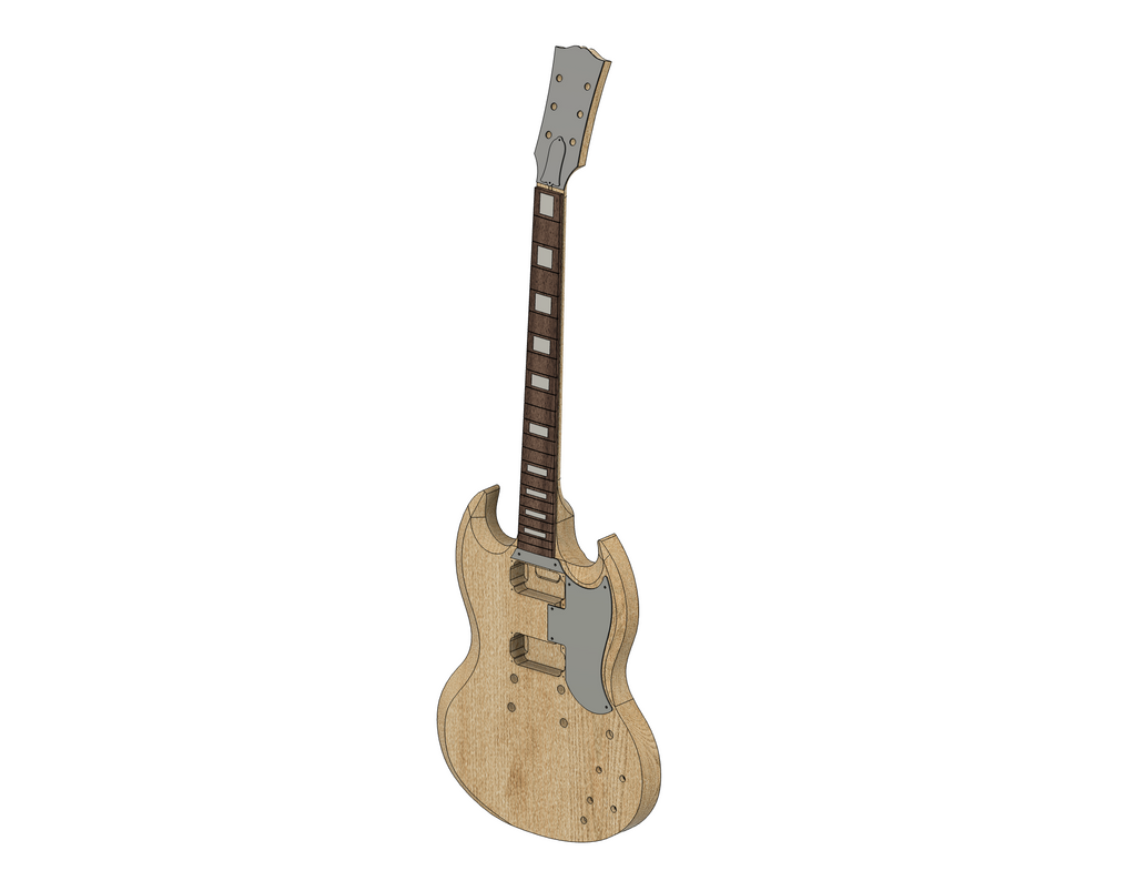 Gibson SG guitar plans, files for CNC machine