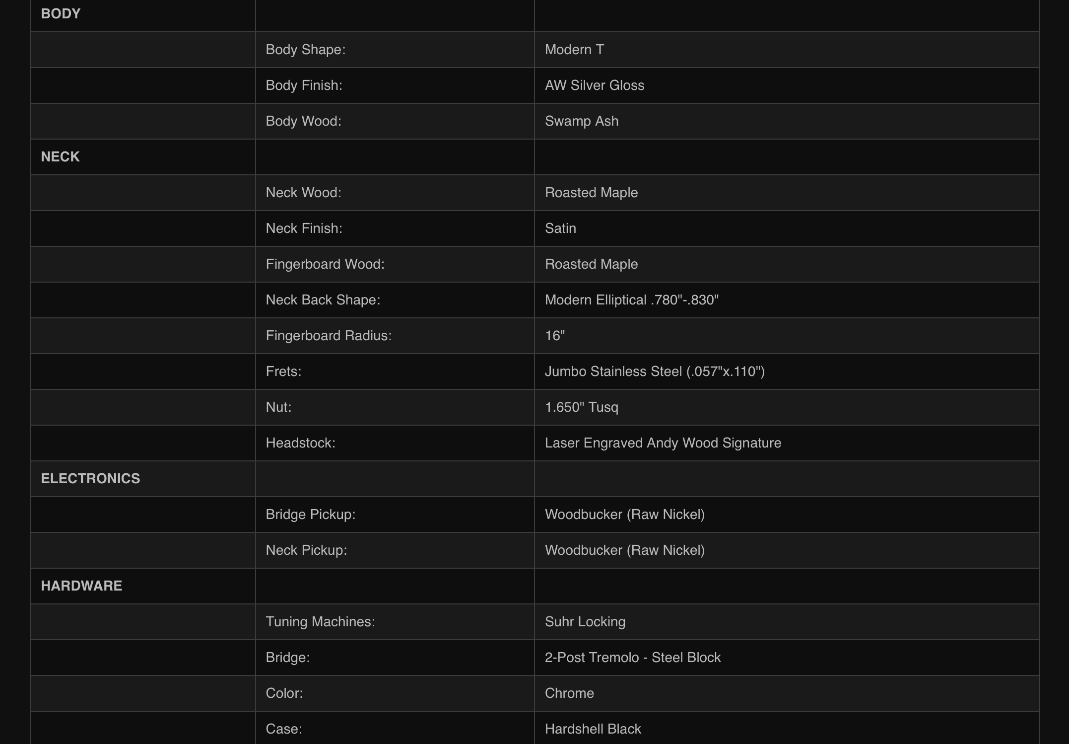 Suhr Andy Wood Modern T SIG-0048