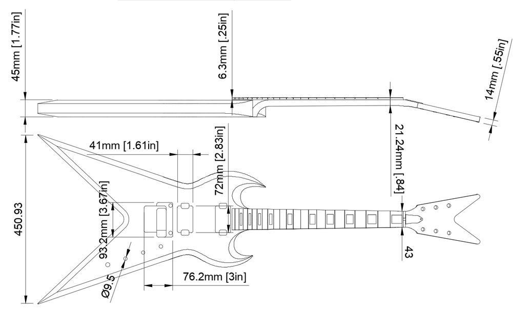 Dean Splittail Floyd Rose