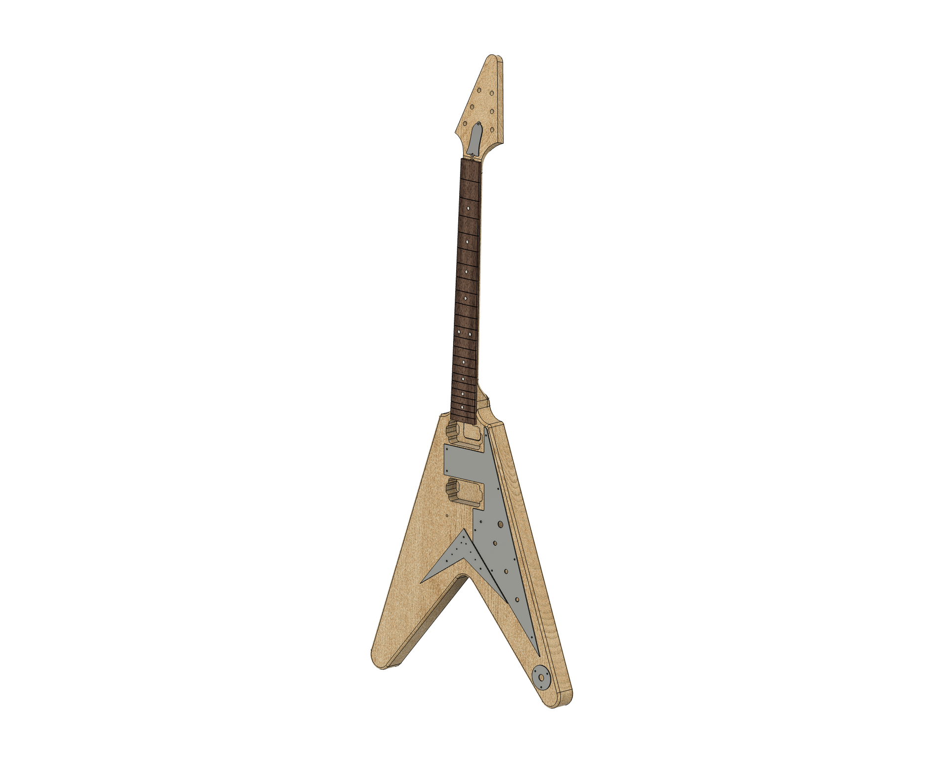 Gibson Flying V 58'' 3D CAD Files 1:1 Scale | CNC Files | Guitar
