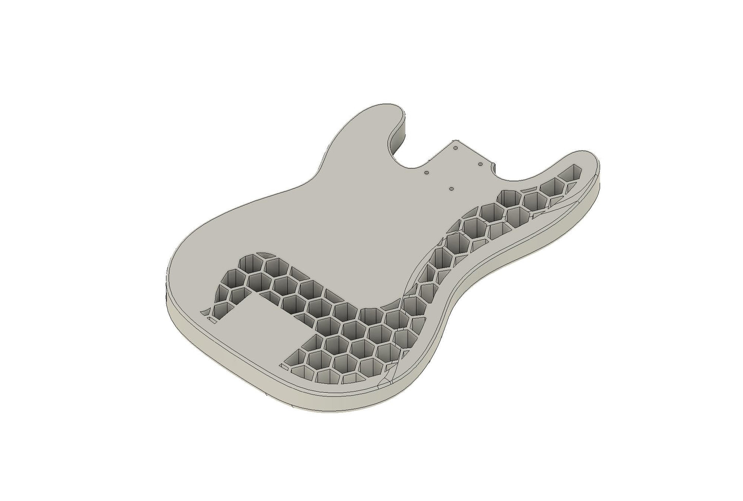 Honeycomb Fender Precision bass guitar body for 3D printing