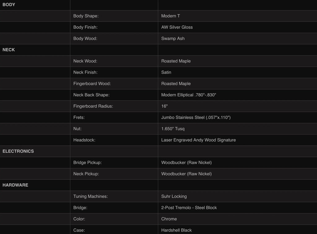 Suhr Andy Wood Modern T SIG-0047