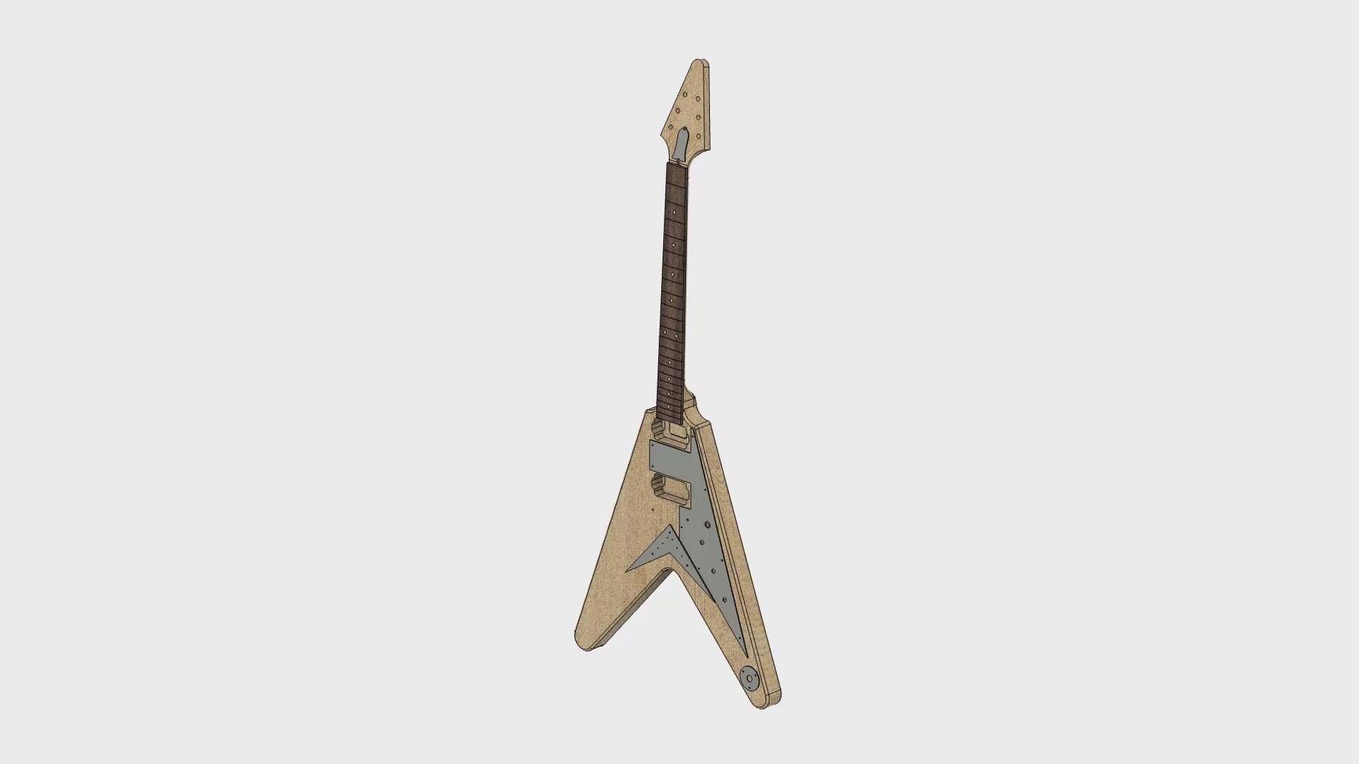 Gibson Flying V 58'' 3D CAD Files 1:1 Scale | CNC Files | Guitar